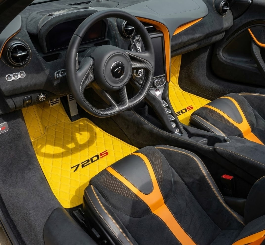 Customizable Leather Floor Mats with AW04 Pattern for McLaren 720S (2017-2021) - AutoWin