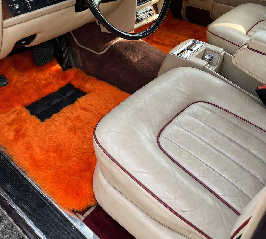 Pomarańczowe dywaniki z owczej wełny dla Rolls Royce Shadow 1965-1977 Er56 Design Brand