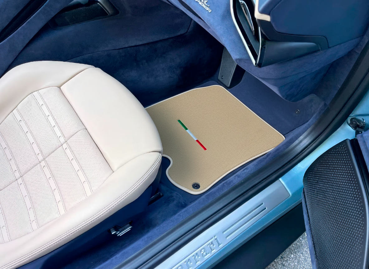 Beige Floor Mats for Ferrari Roma (2021-2024) Italian Edition