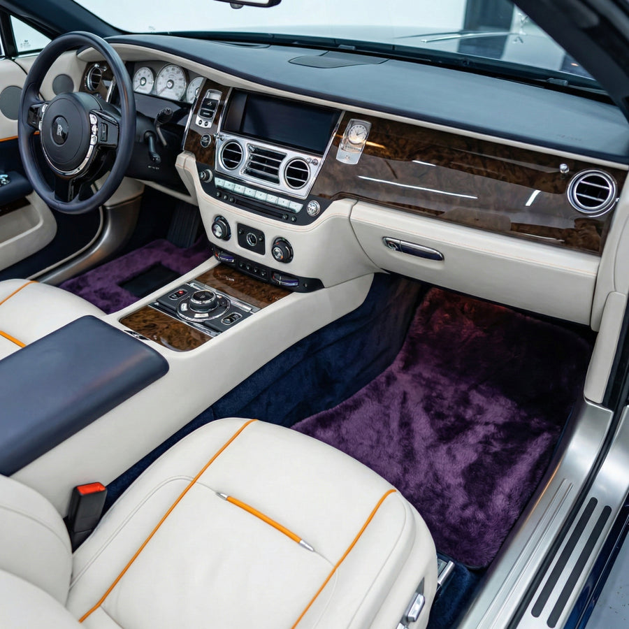Fioletowe dywaniki skórzane dla Rolls-Royce Dawn (2016-2023)
