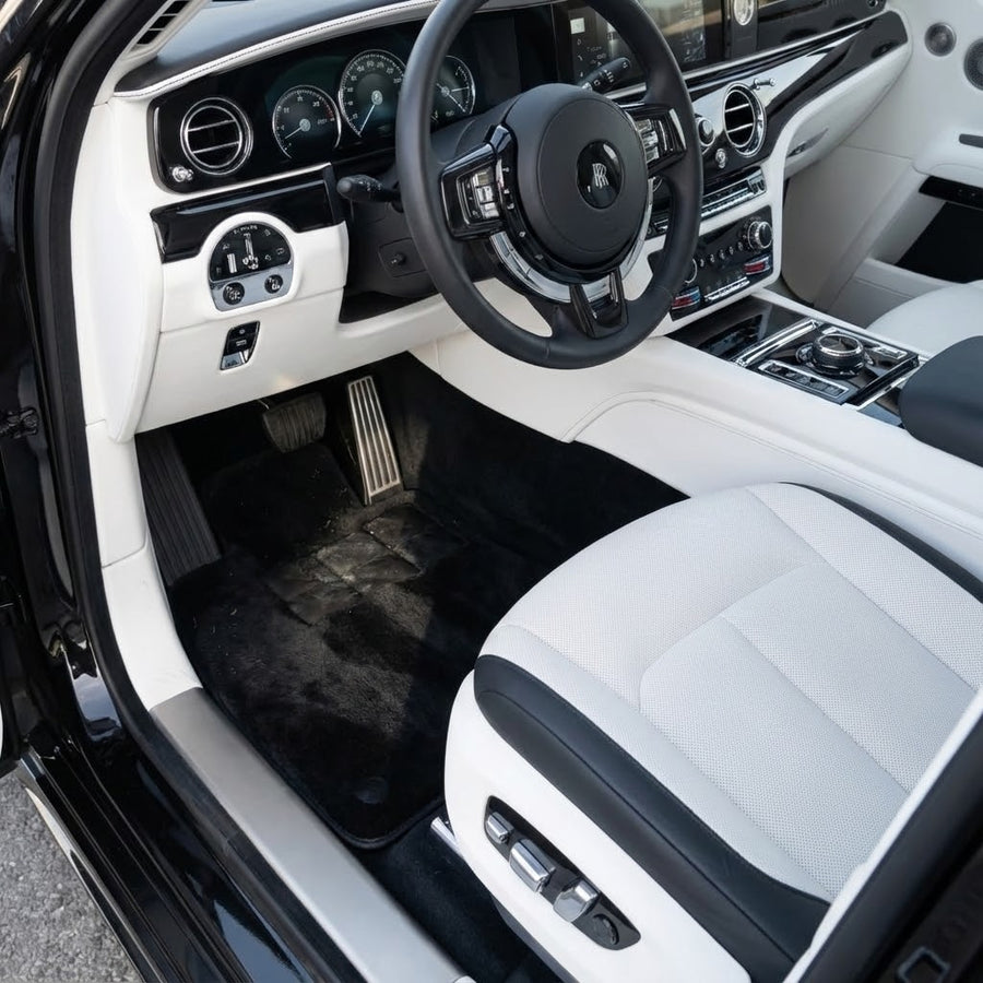 Ciemnoniebieskie dywaniki wełniane do Rolls-Royce Spectre (2023-2024)