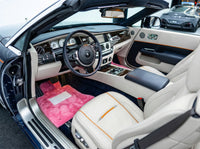 Różowe dywaniki samochodowe z owczej skóry dla Rolls Royce Dawn RR6 2016-2023 Projekt ER56