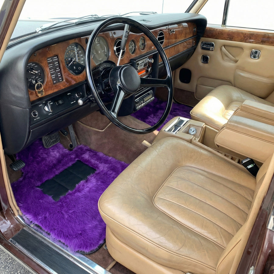 Fioletowe dywaniki welurowe samochodowe dla Rolls-Royce Shadow (1965-1977)