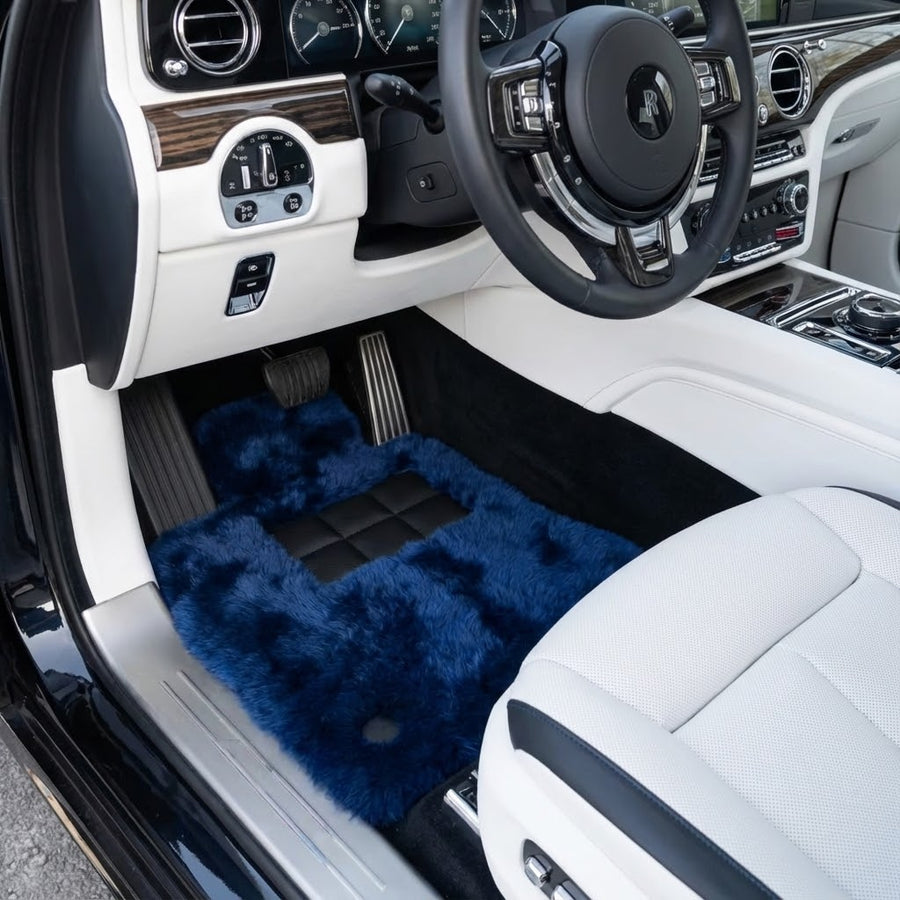 Matsy samochodowe z owczej skóry w kolorze granatowym dla Rolls Royce Spectre (2023-2024) | Design ER56