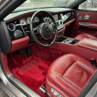 Red Sheepskin Floor Mats For Rolls Royce Ghost Series II (2021-2024) ER56 Design Brand
