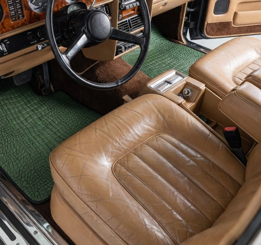 Zielone skórzane dywaniki do Rolls-Royce Wraith (2013–2023)