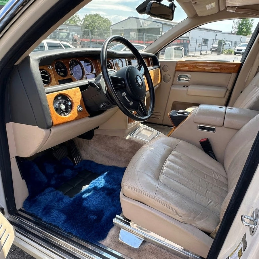 Navy Blue Sheepskin Floor Mats for Rolls Royce Phantom VIII (2017-2024) | ER56 Design