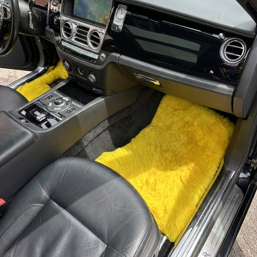 Żółte dywaniki skórzane dla Rolls Royce Ghost Series II (2021-2024) ER56 Design Brand