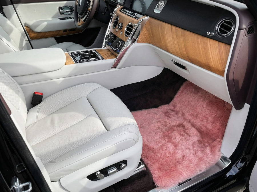 Różowe Dywaniki wełniane do Rolls Royce Cullinan Er56