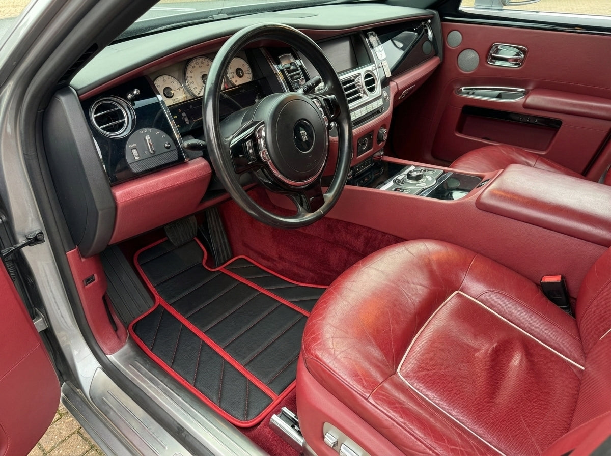 Customizable Leather Floor Mats with AW12 Pattern for Rolls Royce Ghost Series II (2021-2024) - AutoWin