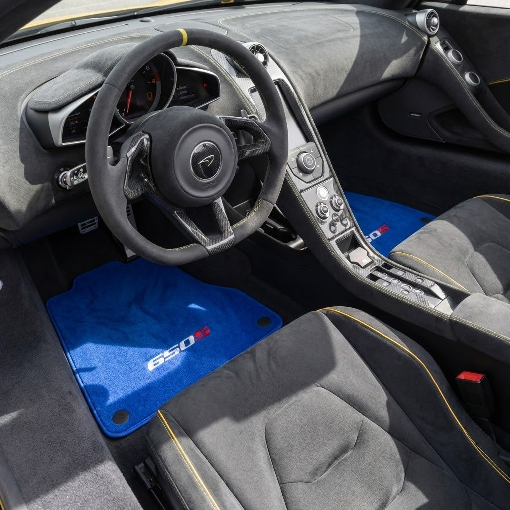 Niebieskie Dywaniki samochodowe dla McLaren 650S Na