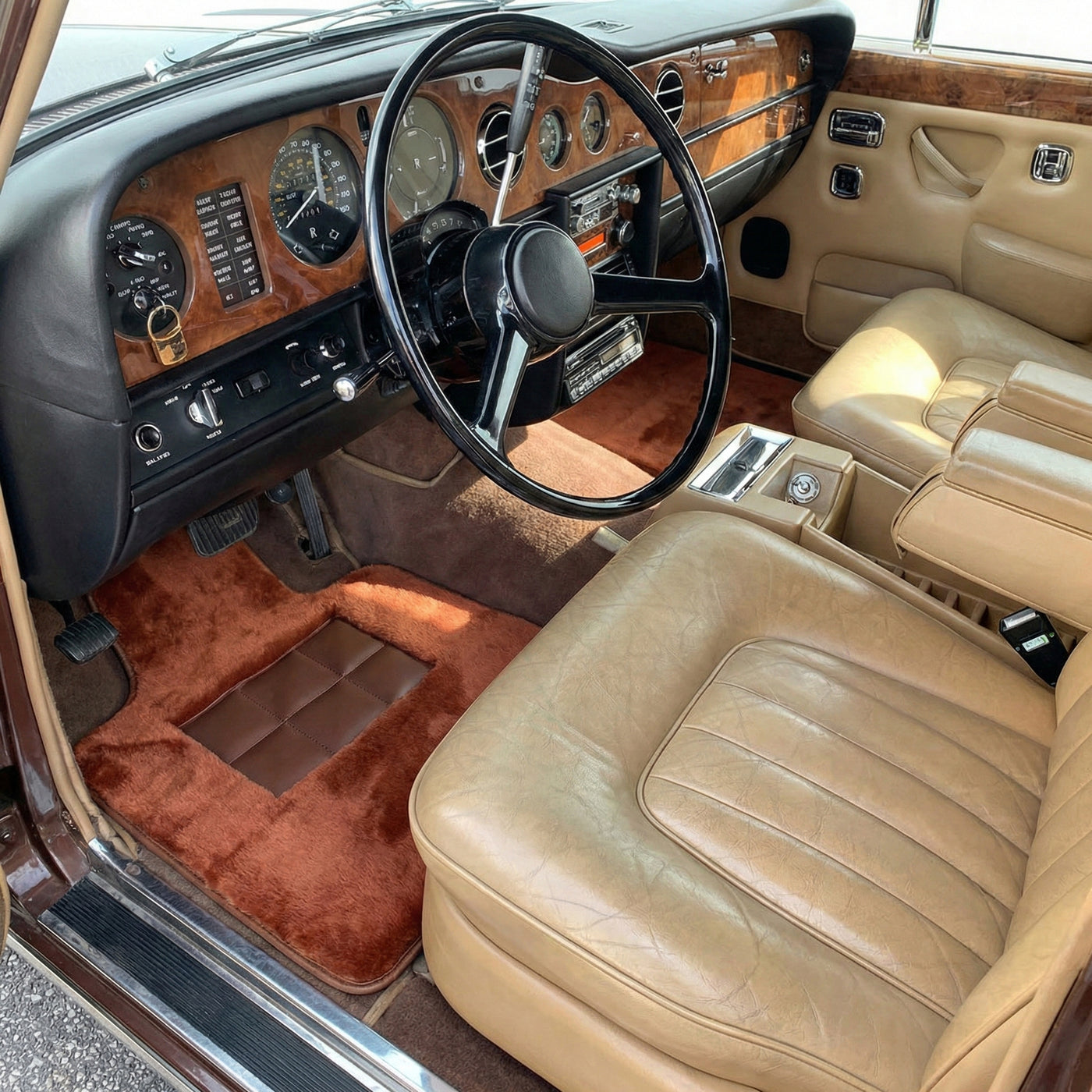 Ginger Color Sheepskin Floor Mats for Rolls-Royce Shadow (1965-1977)