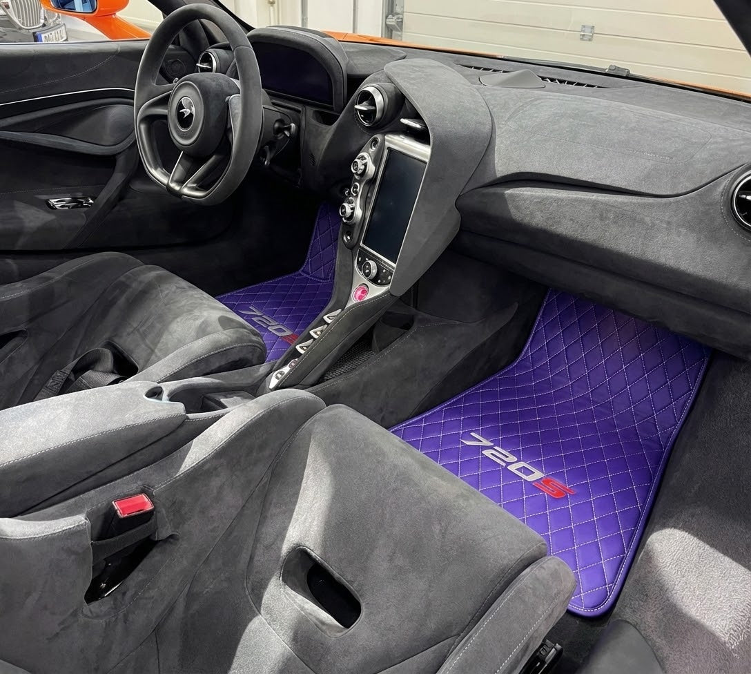 Customizable Leather Floor Mats with AW04 Pattern for McLaren 720S (2017-2021) - AutoWin