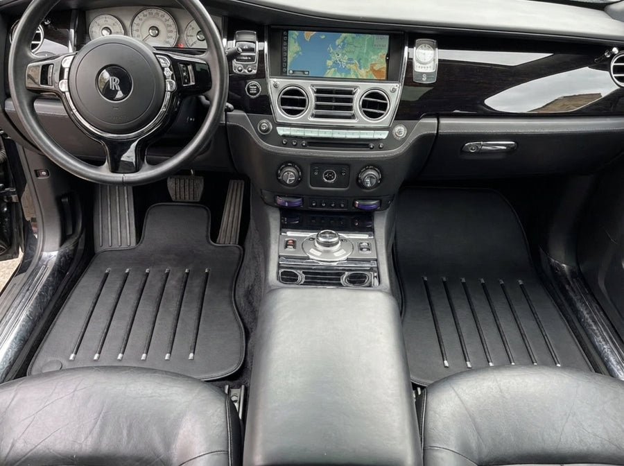 Leather Floor Mats For Rolls Royce Black Badge Ghost Series I (2010–2020) Black