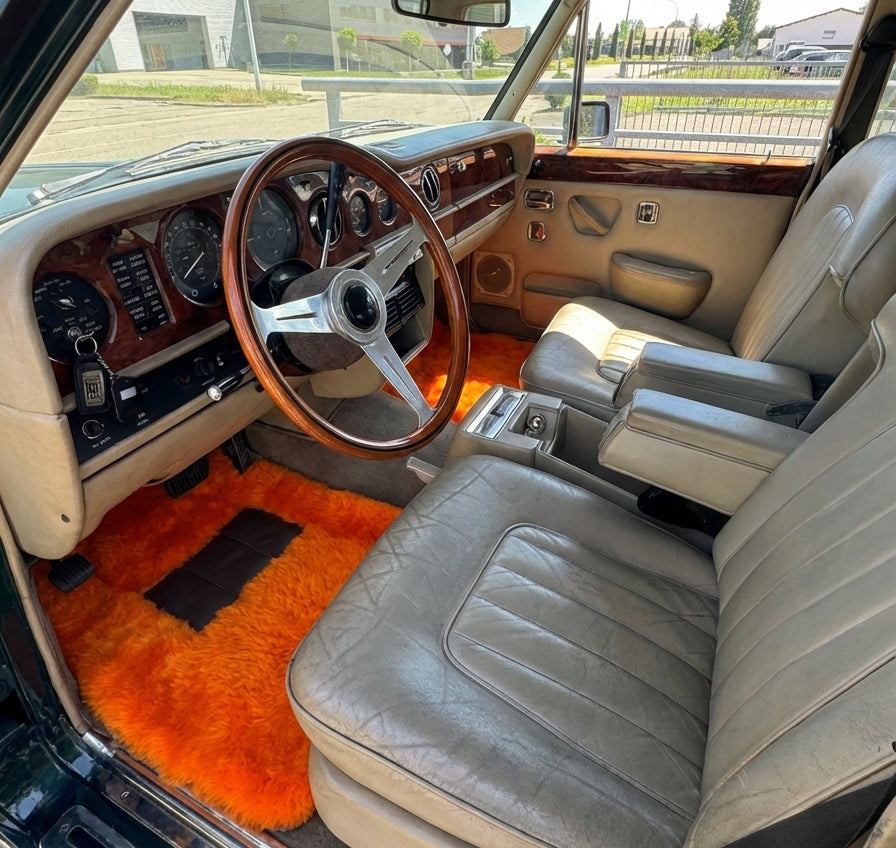 Pomarańczowe dywaniki z owczej wełny dla Rolls Royce Wraith 2013–2023 Er56 Design