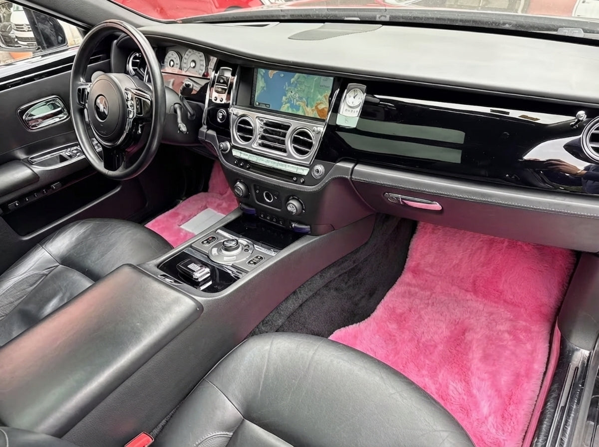 Pink Sheepskin Floor Mats For Rolls Royce Ghost Series I (2010–2020) Er56 Design Brand