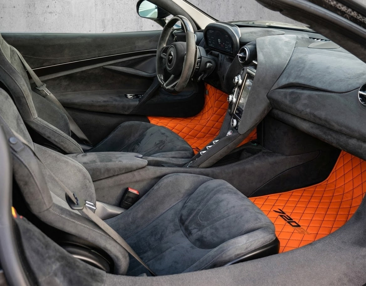 Customizable Leather Floor Mats with AW04 Pattern for McLaren 720S (2017-2021) - AutoWin