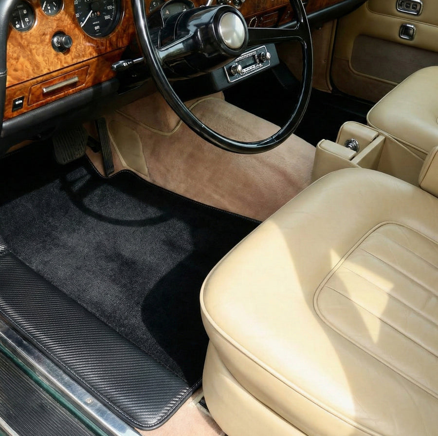 Wykładziny samochodowe na zamówienie do Rolls Royce Shadow (1965-1977) z skórą z włókna węglowego
