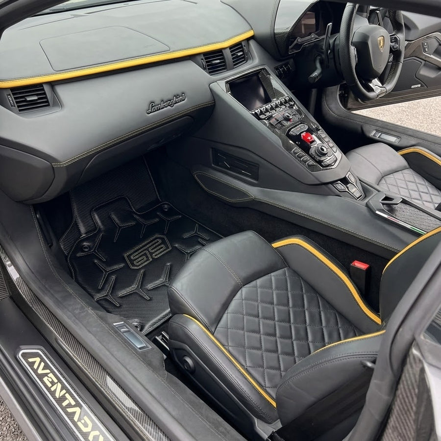 Skórzane dywaniki samochodowe z włókna węglowego dla Lamborghini Aventador SVJ 63 Edition