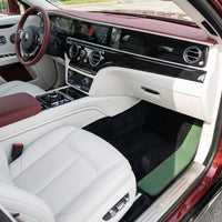 Black Floor Mats for Rolls Royce Spectre (2023-2024) with Green Leather Borders