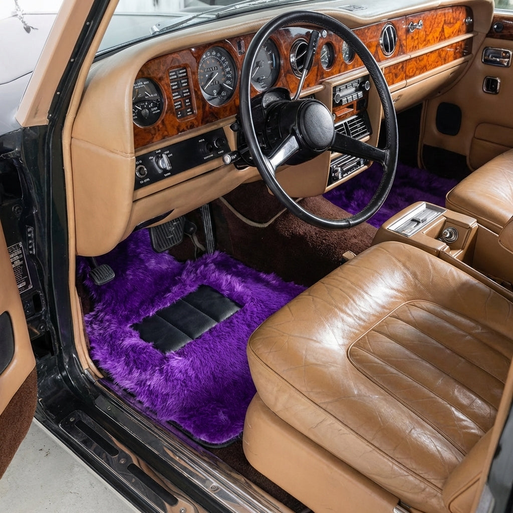 Violet Sheepskin Floor Mats for Rolls-Royce Wraith (2013-2023)
