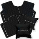 Premium Black Leather Floor Mats for Rolls Royce Shadow (1965-1977)