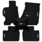 Luxury Black Leather Floor Mats for Ferrari Roma (2021-2024)