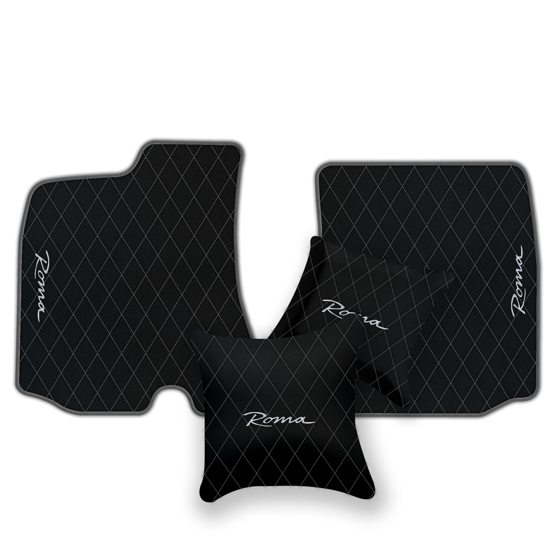 Premium Black Leather Floor Mats for Ferrari Portofino (2018-2023)