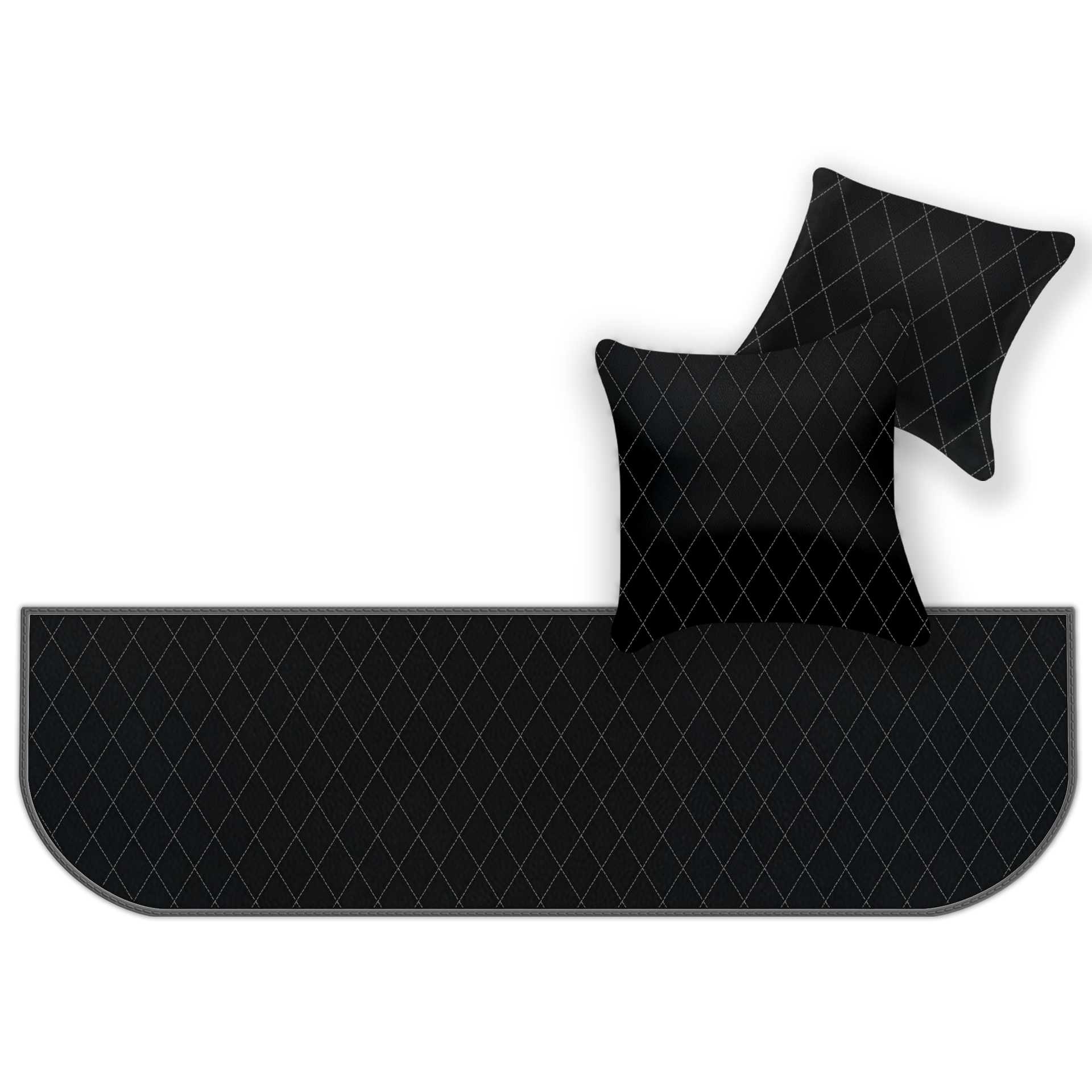 Customizable Leather Floor Mats with Double Diamond Pattern for Ferrari 550 Maranello (1996-2002) - AutoWin