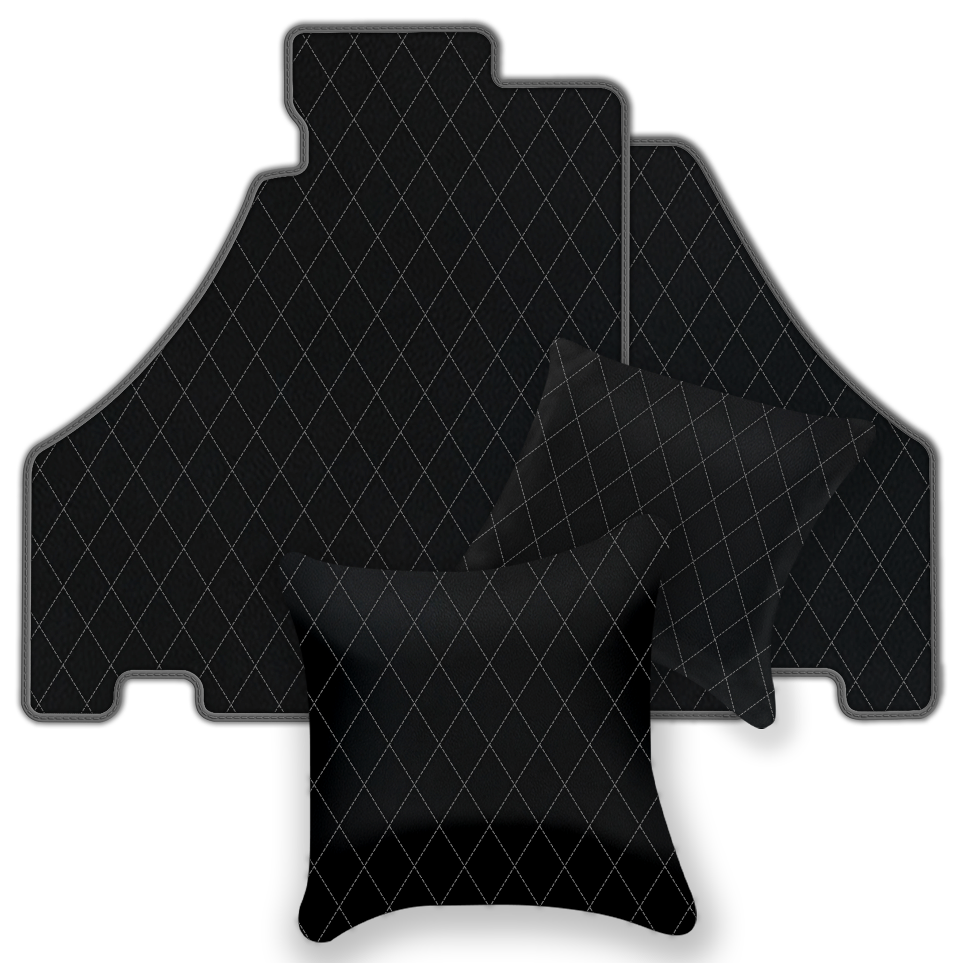 Black Floor Mats For Ferrari 360 Modena 1999-2005 With Red Alcantara Leather - AutoWin