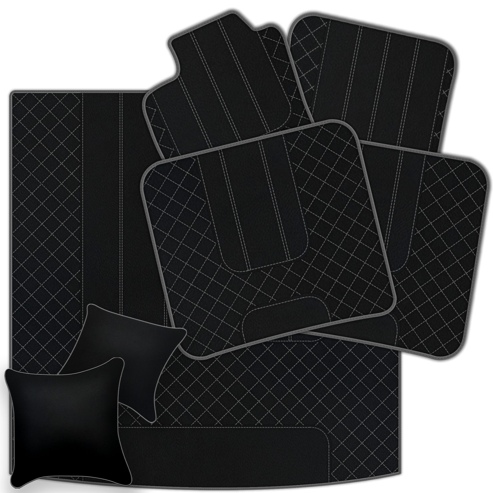 Customizable Leather Floor Mats with Double Diamond Pattern for Bentley Flying Spur (2019-2023) - AutoWin