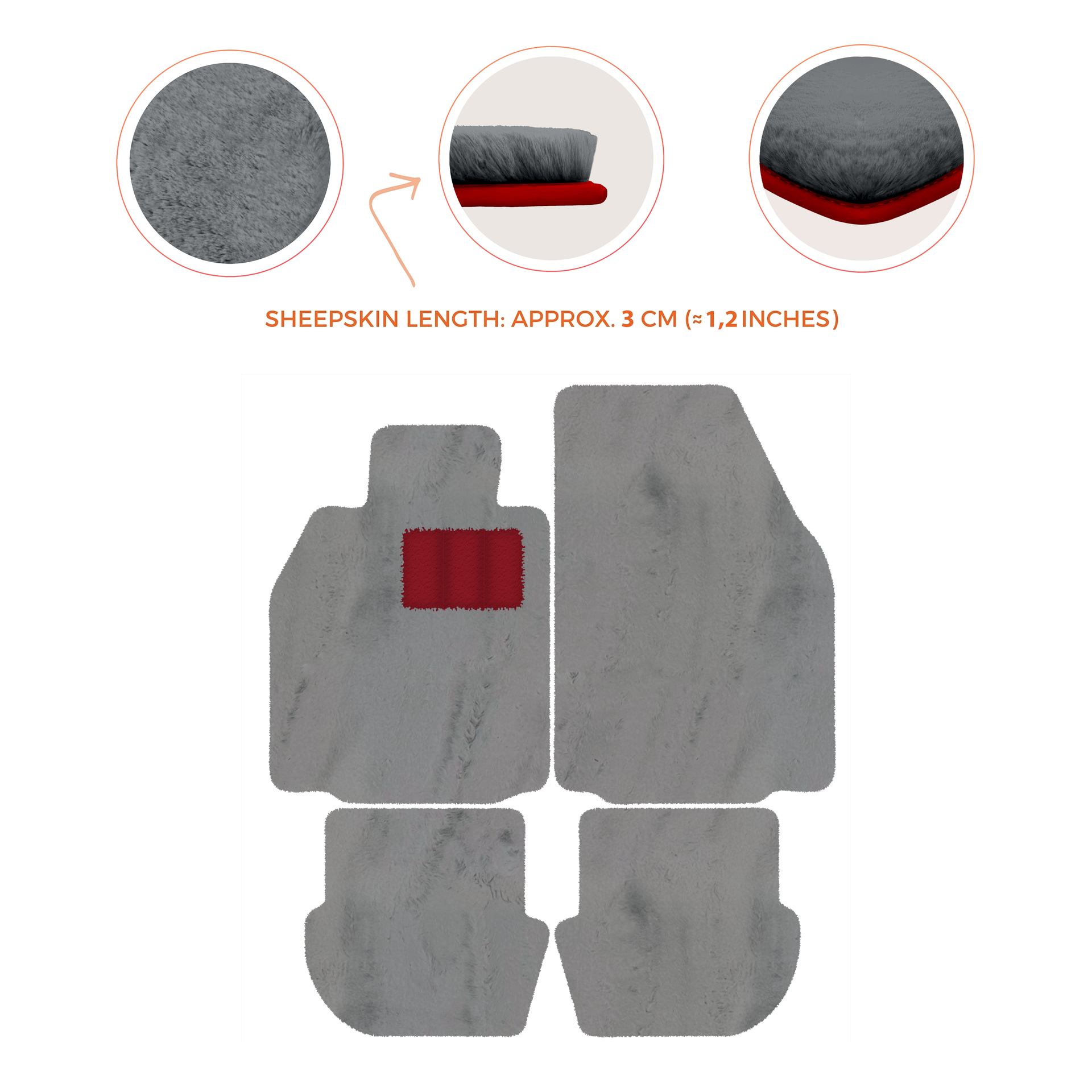 Premium Luxury Sheepskin Floor Mats for Porsche 911 (2004-2012)