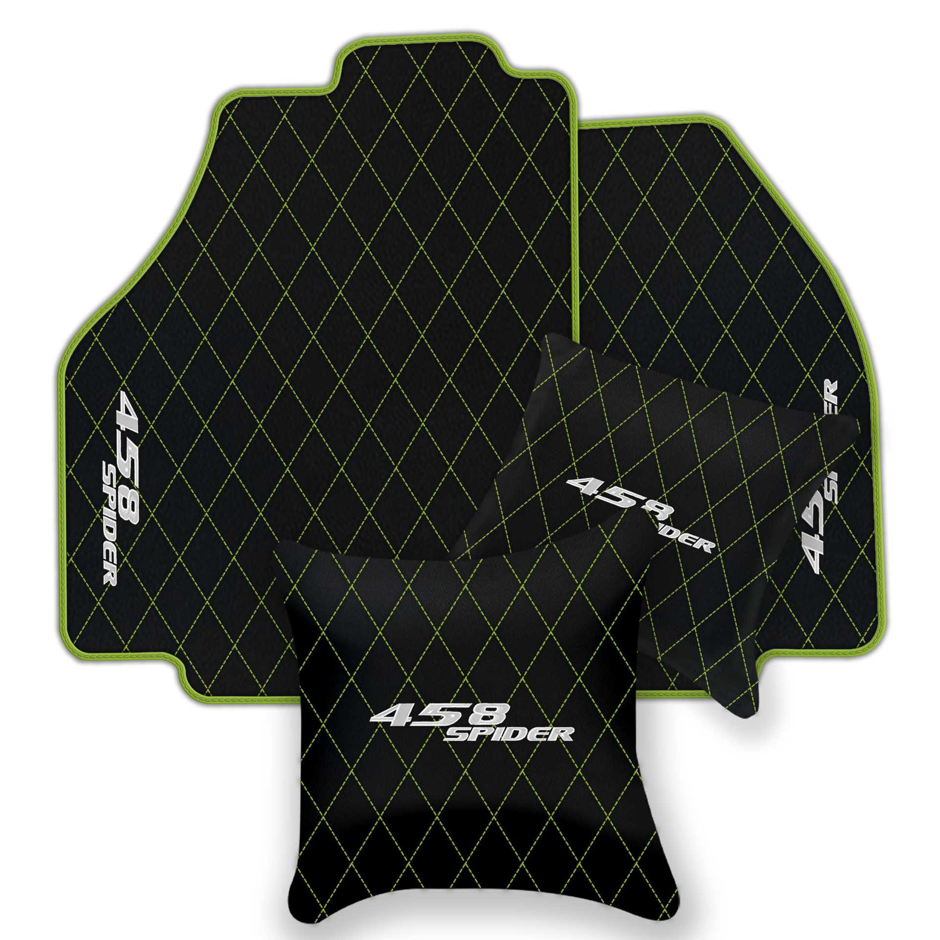 Black Leather Floor Mats for Ferrari 458 Spider (2012-2015) | Custom