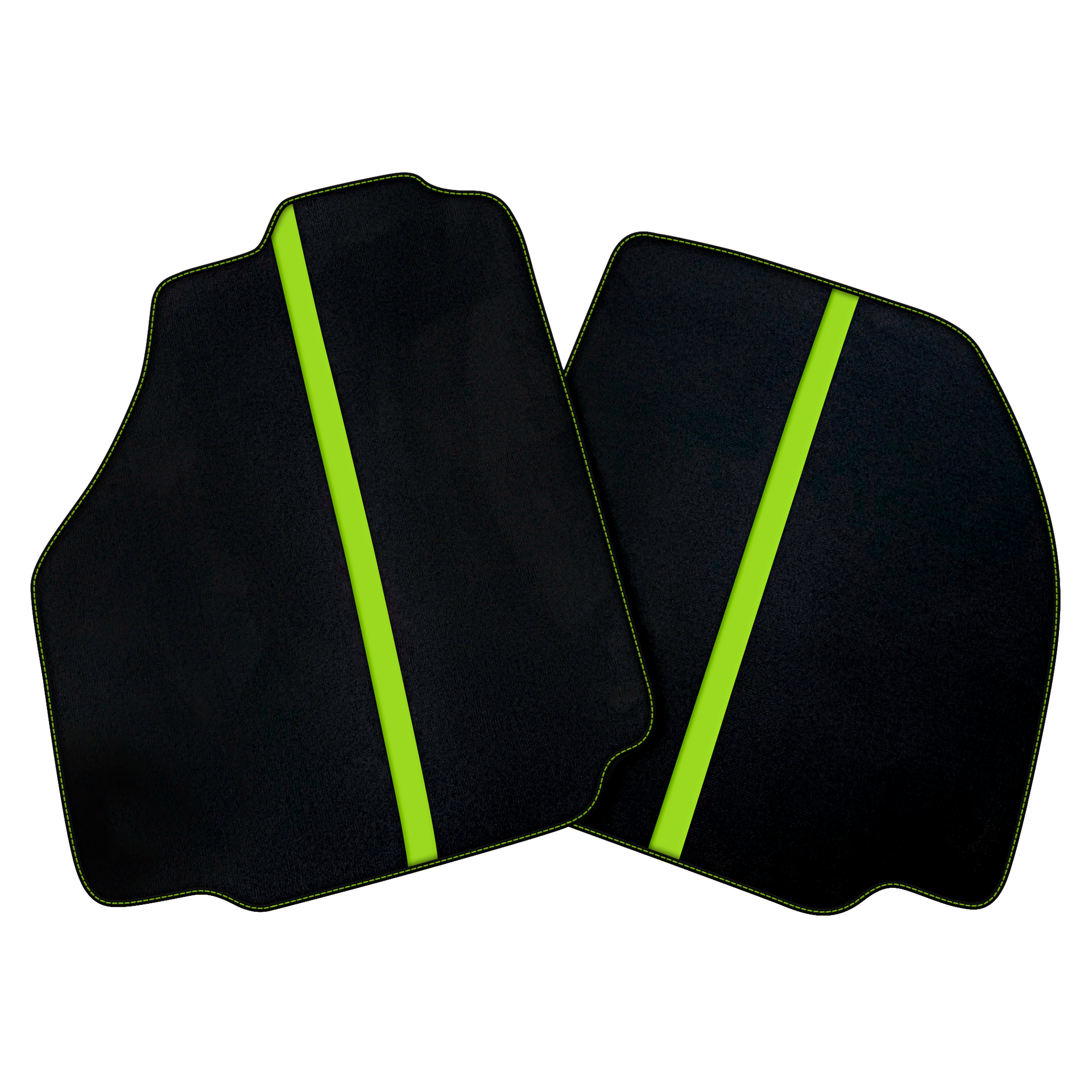 Black Car Floor Mats with Leather Line for Ferrari F8 Tributo (2019-2023) | Various Colors