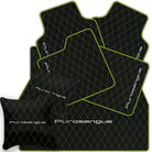 Premium Black Leather Floor Mats for Rolls Royce Shadow (1965-1977)