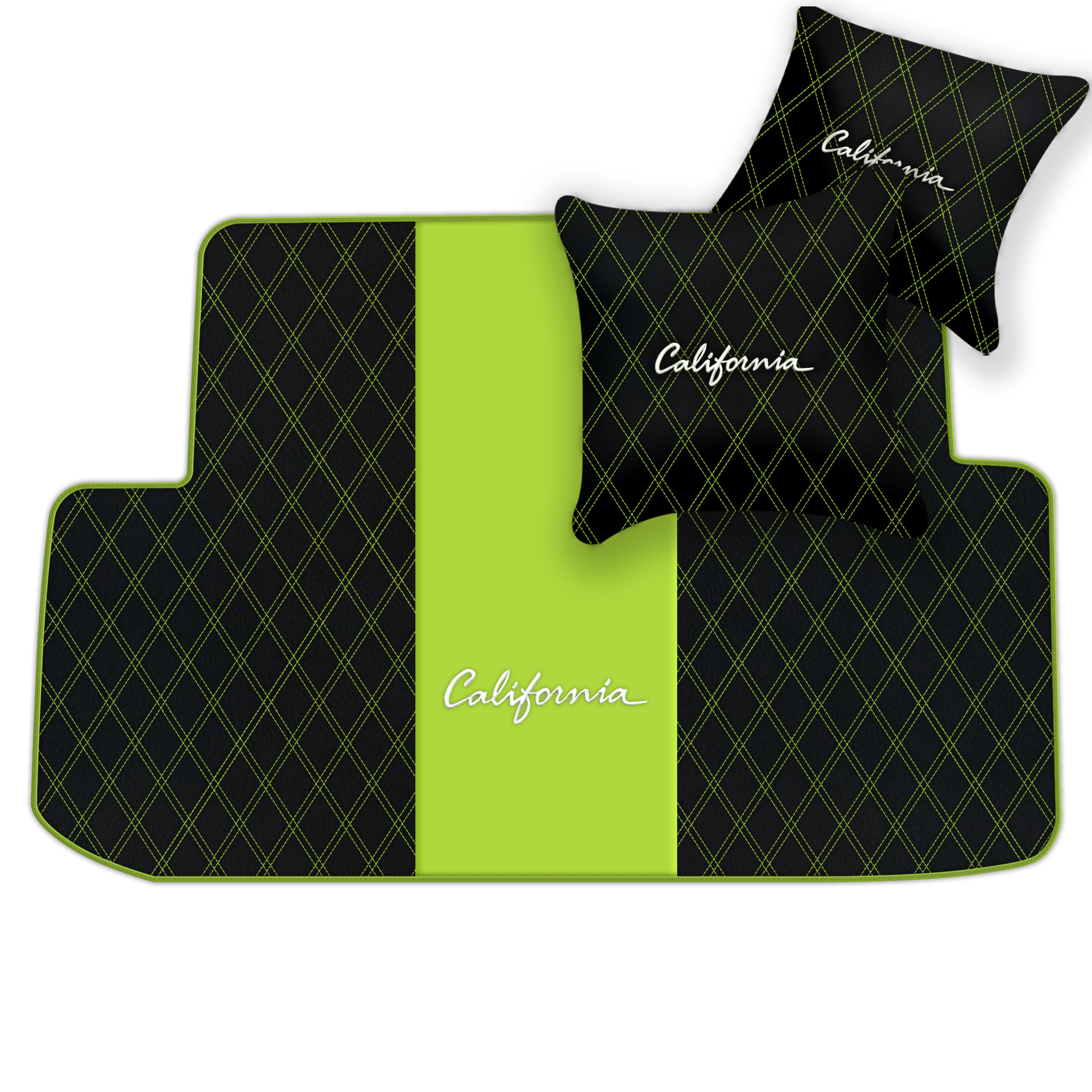 Orange Stitching Black Leather Floor Mats for Lamborghini Urus