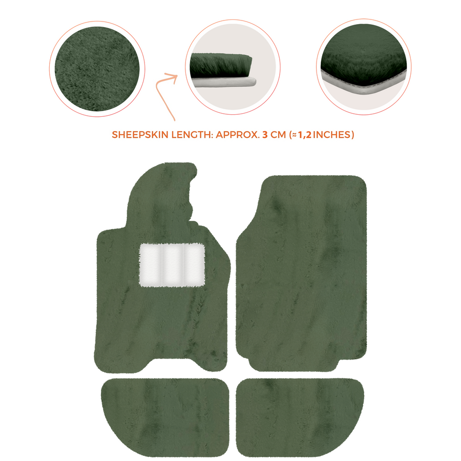 Sheepskin Floor Mats for Porsche 944 (1981-1991) | Custom Colors