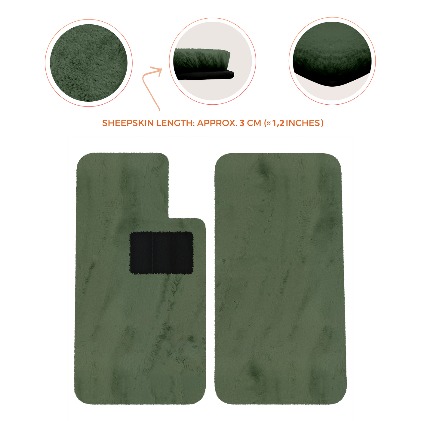 Premium Sheepskin Floor Mats for Aston Martin V8 Virage (1989-1995) Coupe