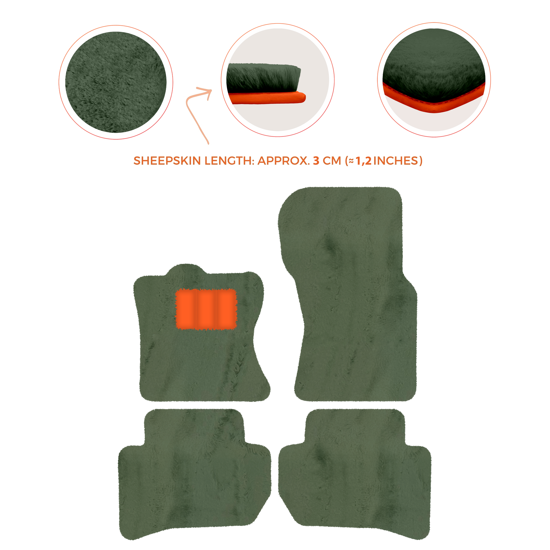 Premium Sheepskin Floor Mats for 2010-2013 Range Rover Sport