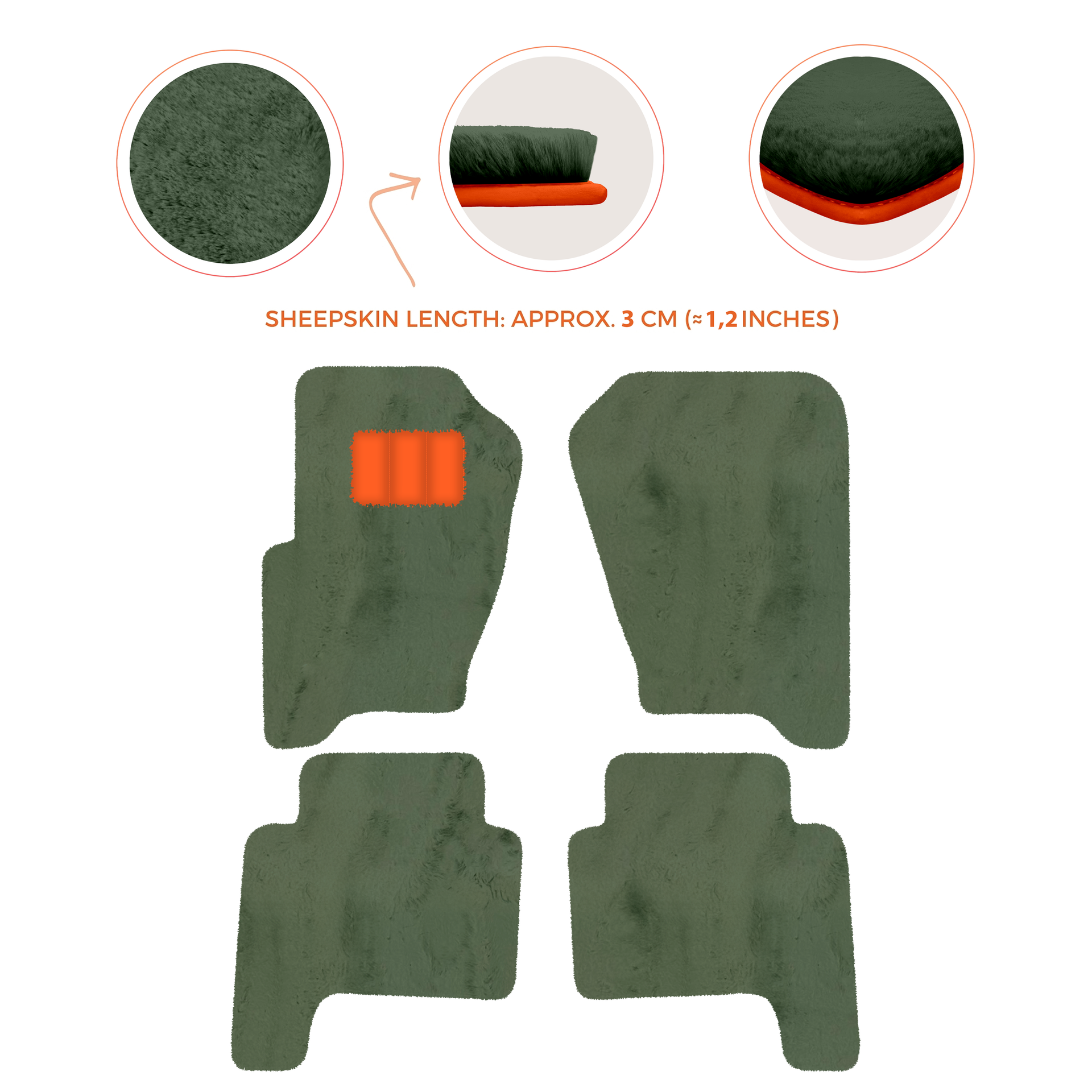 Luxury Sheepskin Floor Mats for Land Rover Discovery (2017-2026)