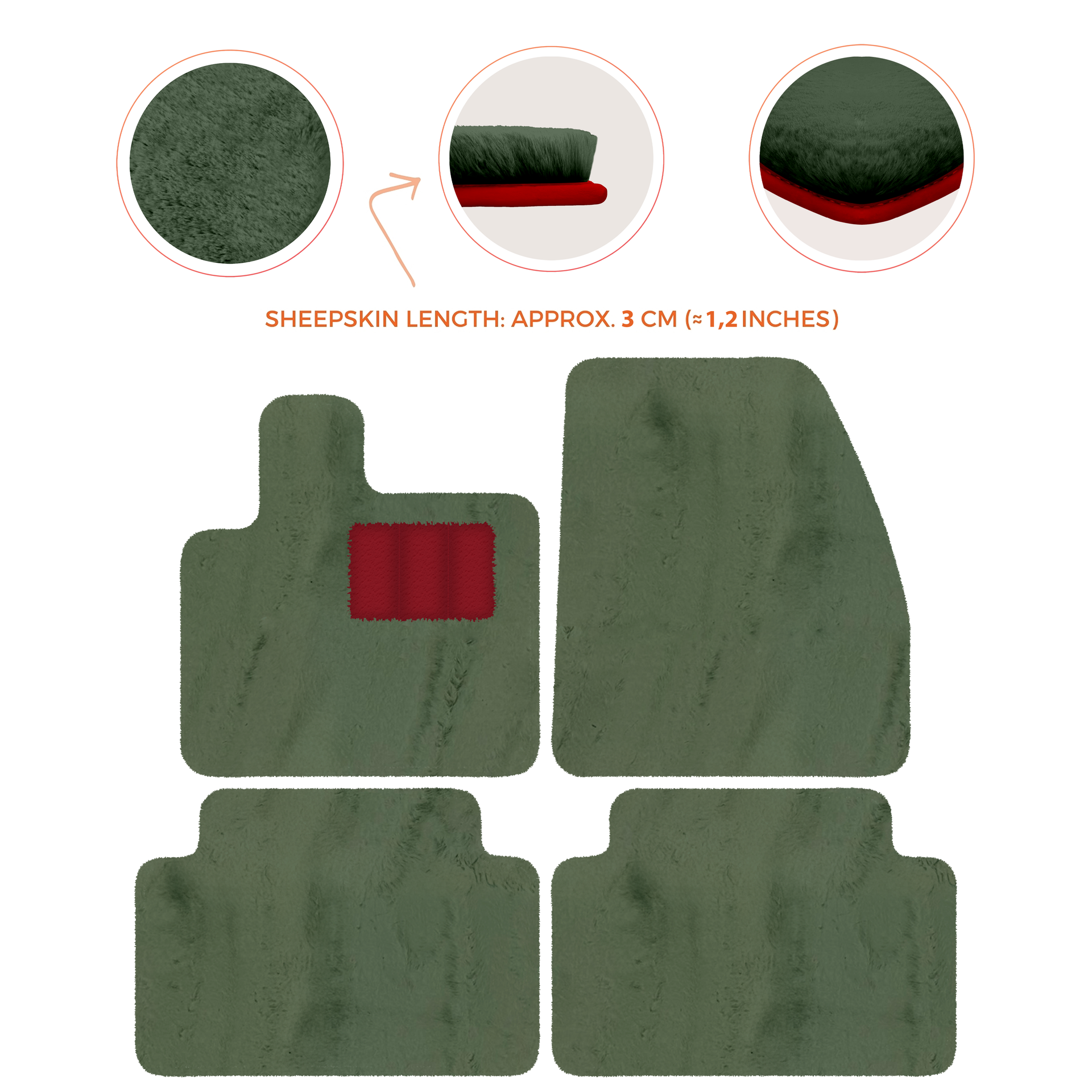 Premium Sheepskin Floor Mats for Range Rover Evoque (2016-2024)