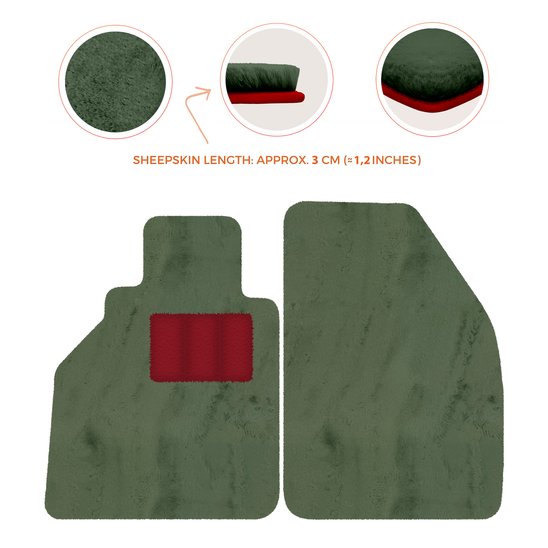 Premium Sheepskin Floor Mats for Porsche 986 Boxster (1996-2004)