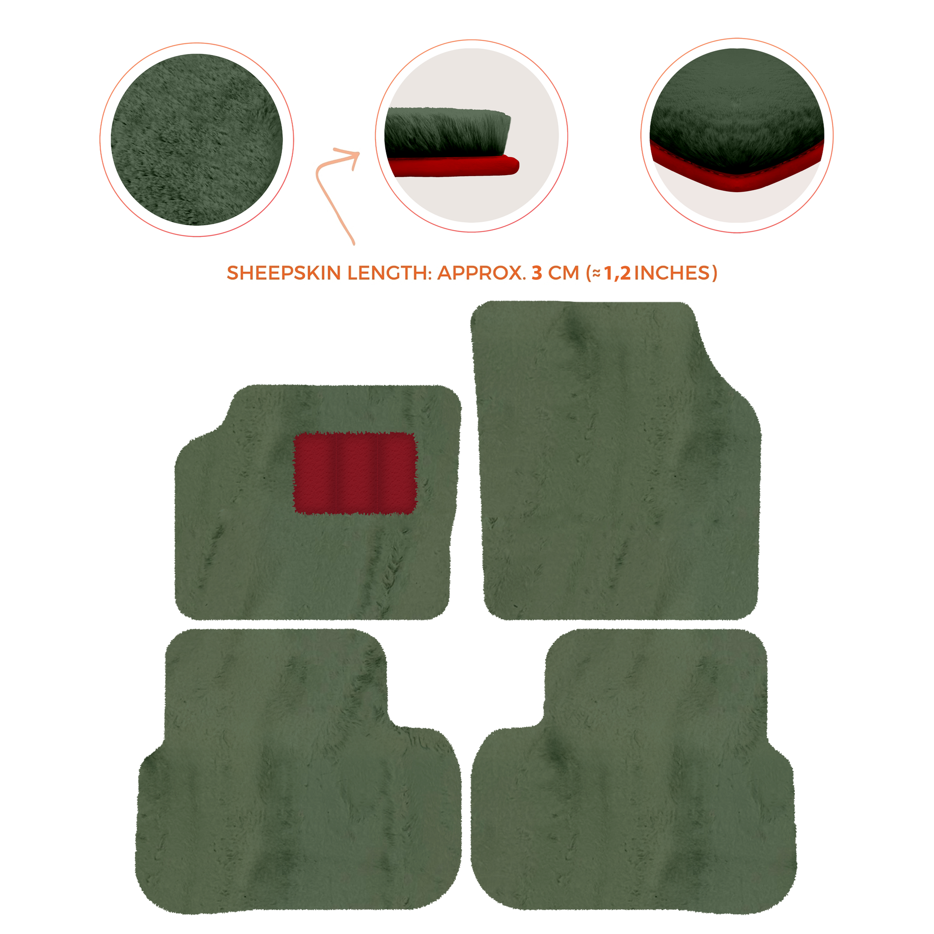 Luxury Sheepskin Floor Mats for Aston Martin V8 Coupe (1996-2000)