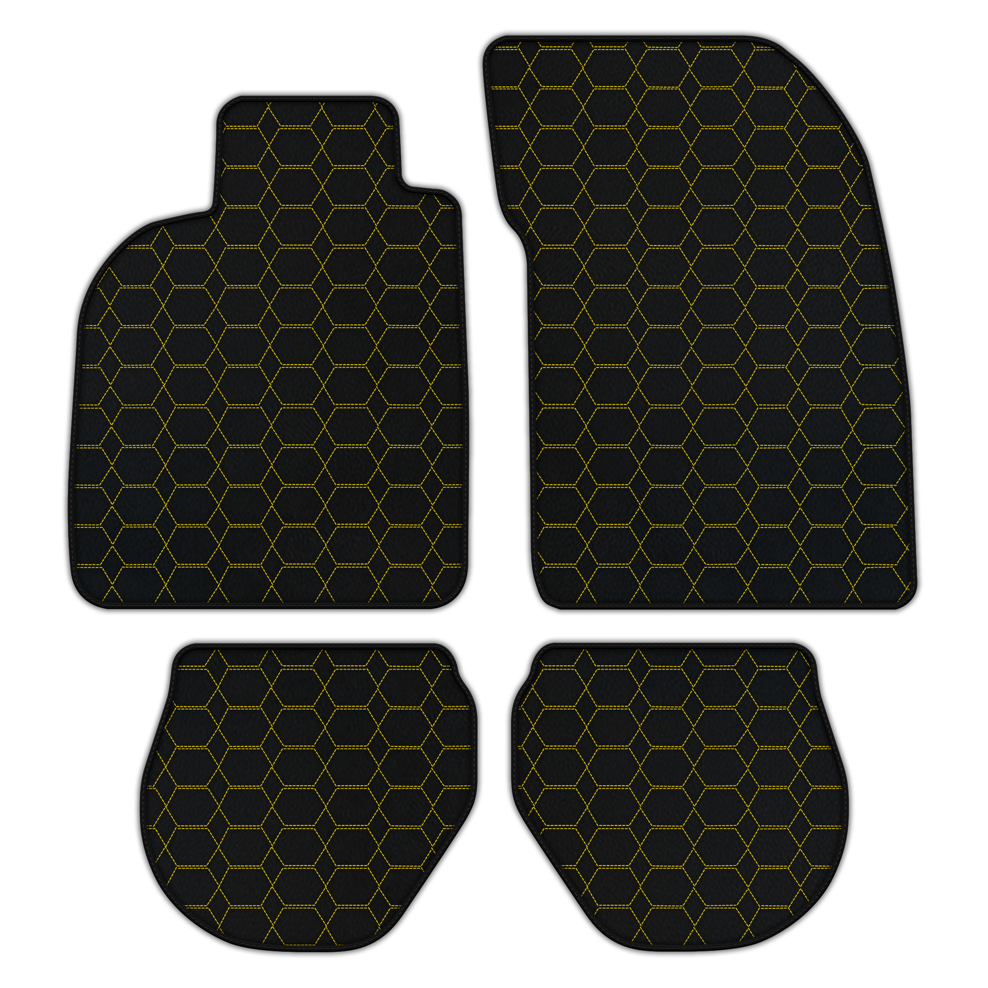 Customizable Hex Pattern Leather Floor Mats for Porsche 911 (94-98)