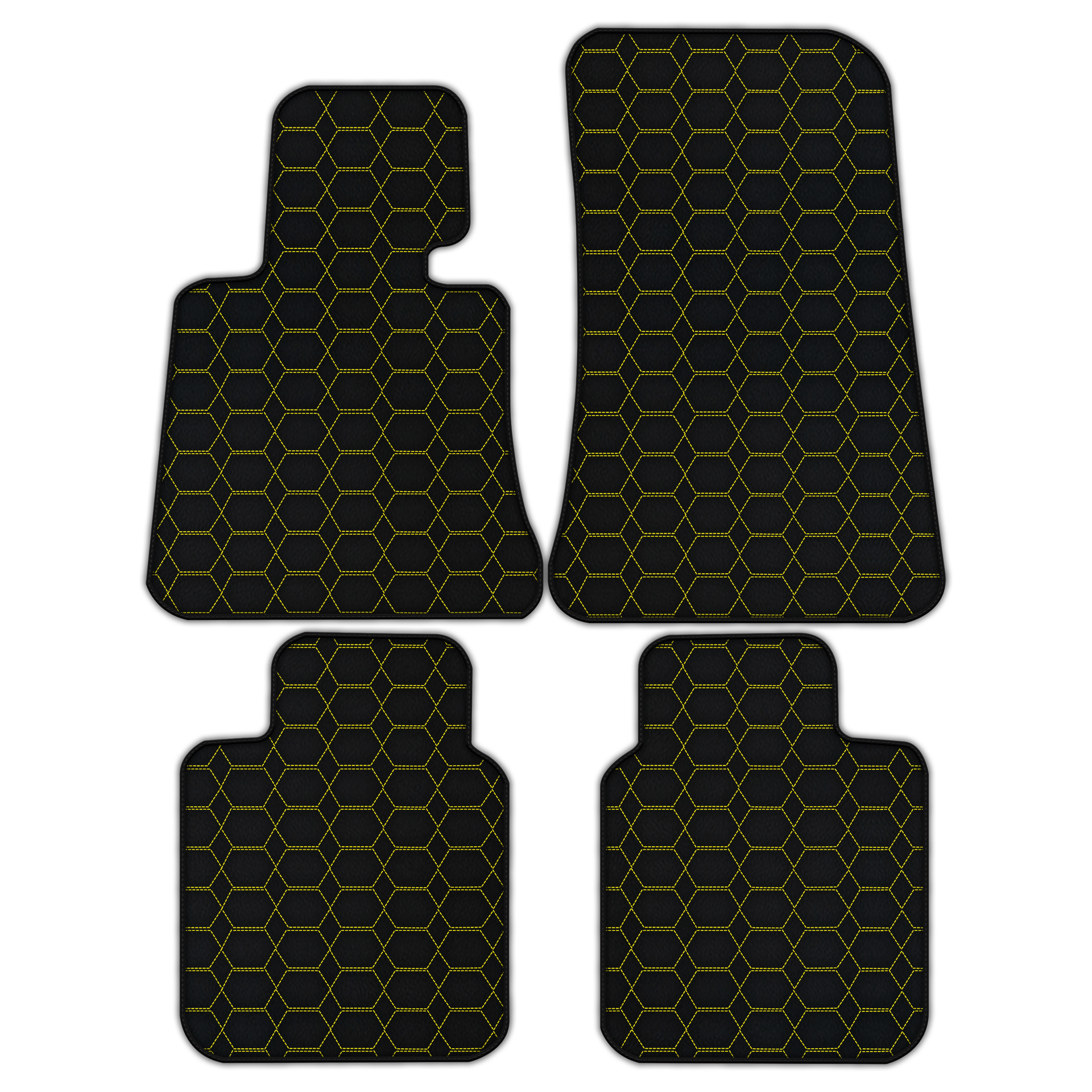 Customizable Leather Floor Mats with Hexagon Hex Pattern for Rolls Royce Phantom Drophead Coupe (2007-2016)