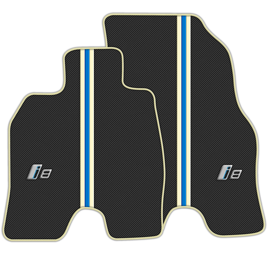 Premium White Leather Floor Mats for BMW i8 Series (2014-2017)