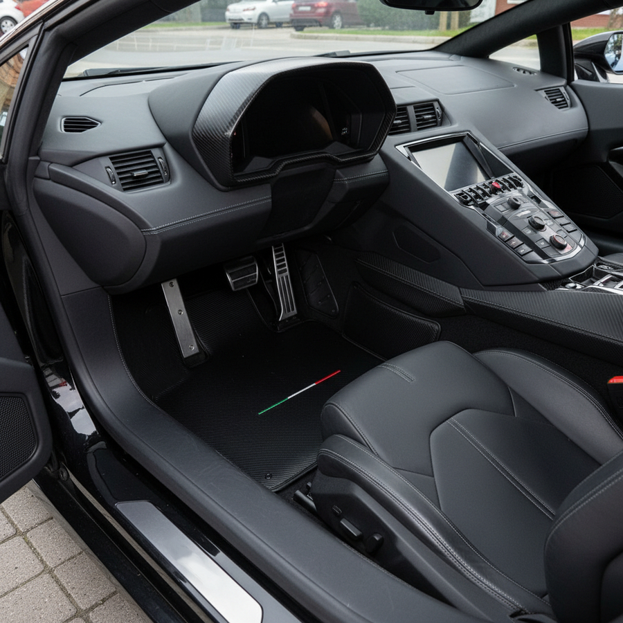 Personalizowane maty samochodowe do Lamborghini Aventador Limitowana edycja z włókna węglowego