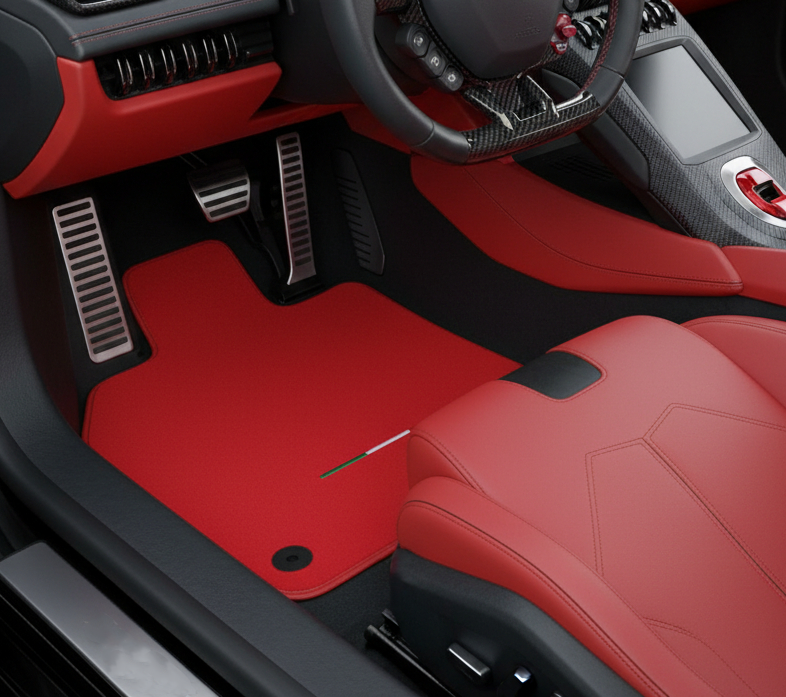Spersonalizowane czerwone maty samochodowe do Lamborghini Huracan EVO (2019-2024)