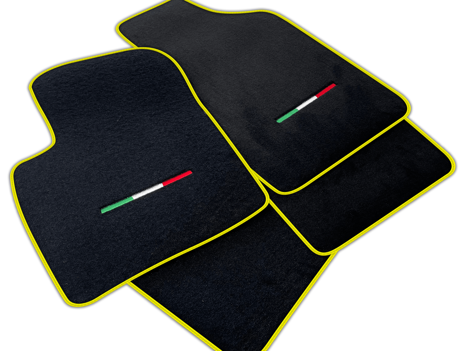 Italian Edition Black Floor Mats for Fiat 500 (2015-2020)