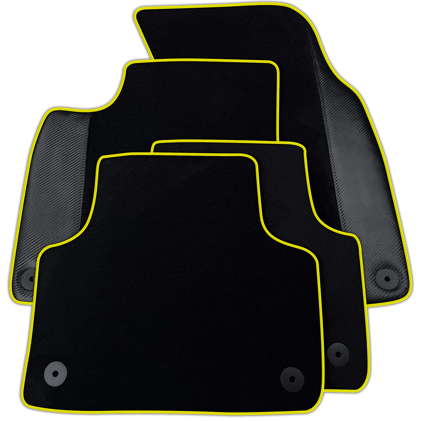 Customizable Black Carbon Leather Floor Mats for Audi A2 2000-2005 8Z | Various Trim Colors